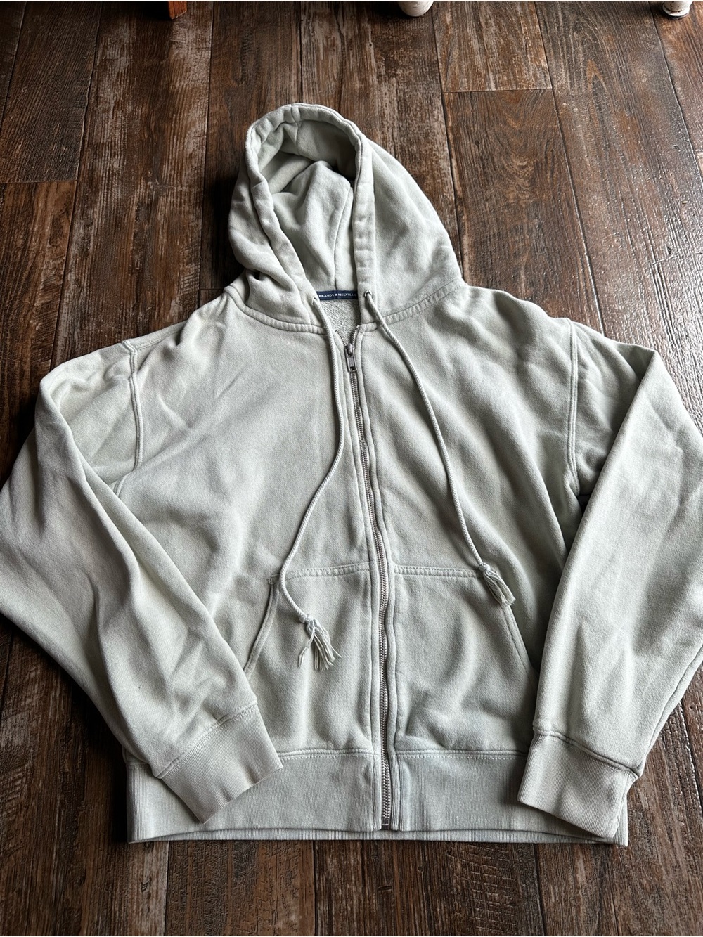 Brandy Melville Green Full Zip Hoodie Jacket Fleece Comfy Loungewear One Size